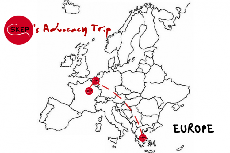 Ο Ευρωπαϊκός χάρτης με διαδρομή από την Ελλάδα στην Γαλλία και συνεχίζεται στο Βέλγιο